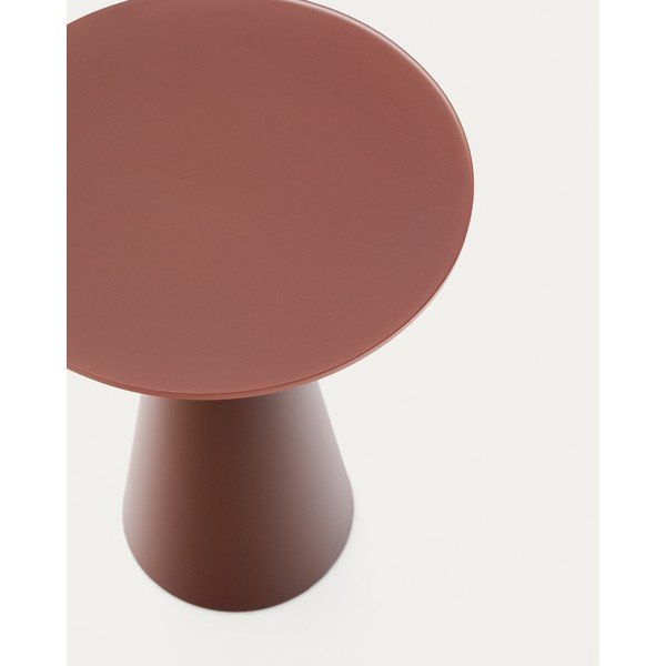 Apvalios formos šoninis stalas su stikliniu stalviršiu ø 35 cm Wilshire – Kave Home-image-3