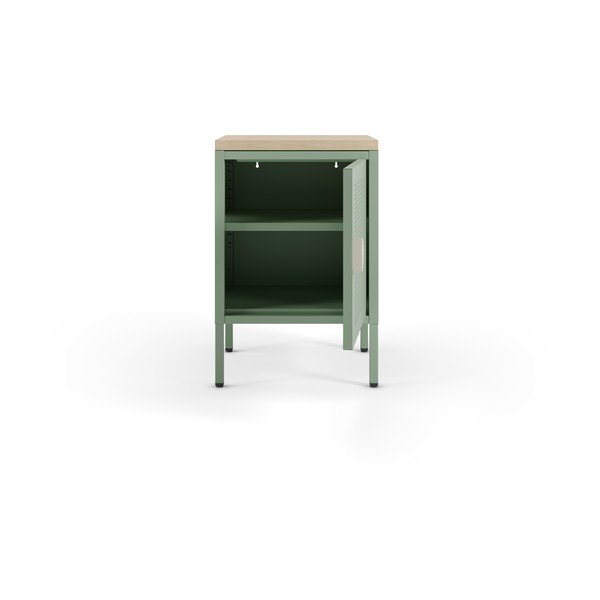 Mėtų spalvos/natūralios spalvos iš metalo naktinis staliukas Sayla – Marckeric-image-2
