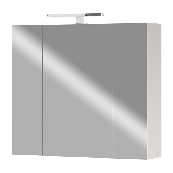 Šviesiai pilka vonios kambario spintelė su veidrodžiu 76x71 cm - Germania-image-1