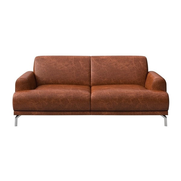 Rusvos spalvos odinė sofa MESONICA Puzo, 170 cm