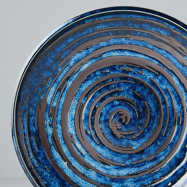 Mėlyna keraminė lėkštė MIJ Copper Swirl, ø 20 cm-image-2