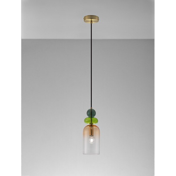 Auksinės spalvos iš stiklo kabantis šviestuvas ø 11 cm Murano – Nova Luce-image-3