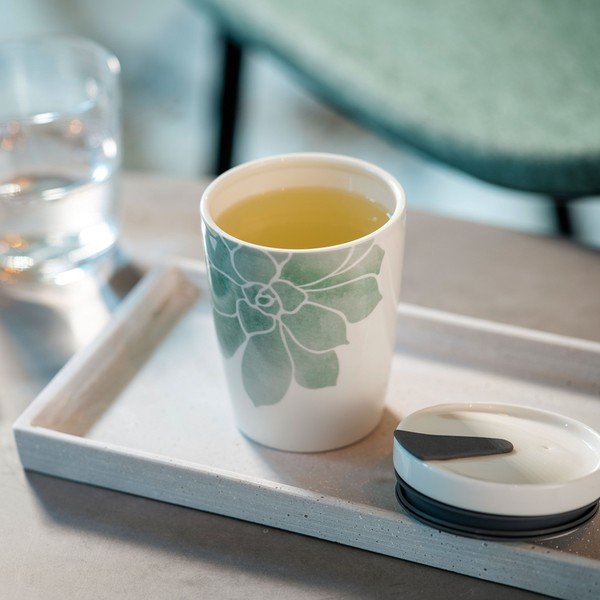 Žalios ir baltos spalvos porcelianinis kelioninis termopuodelis Villeroy & Boch Like To Go, 290 ml-image-1