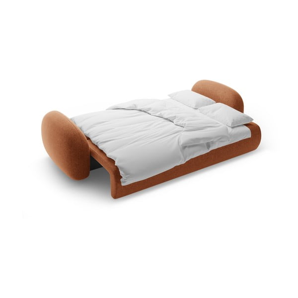 Raudonos plytų spalvos iš šenilinio audinio sulankstoma/su sandėliavimo vieta sofa 262 cm Tonale – Cosmopolitan Design-image-4
