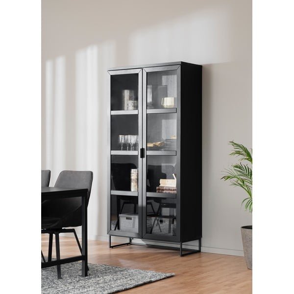 Natūralios spalvos ąžuolo vitrina 95x195 cm Everett - Rowico-image-4