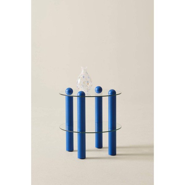 Iš stiklo apvalios formos šoninis stalas ø 48 cm Egan – Jotex-image-1