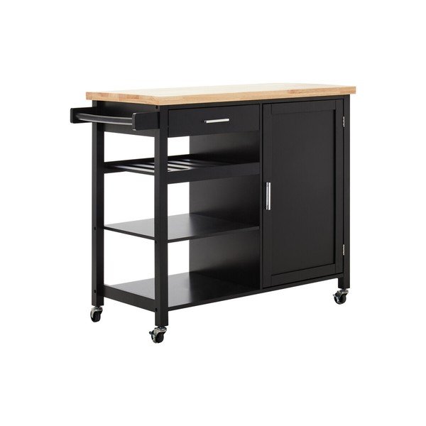 Iš kaučiukmedžio masyvo vežimėlis ant ratukų 48x105 cm Frankfurt – Premier Housewares