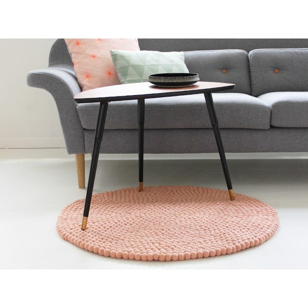 Rožinis vilnos kilimas Wooldot Ball Rugs, ⌀ 90 cm-image-1