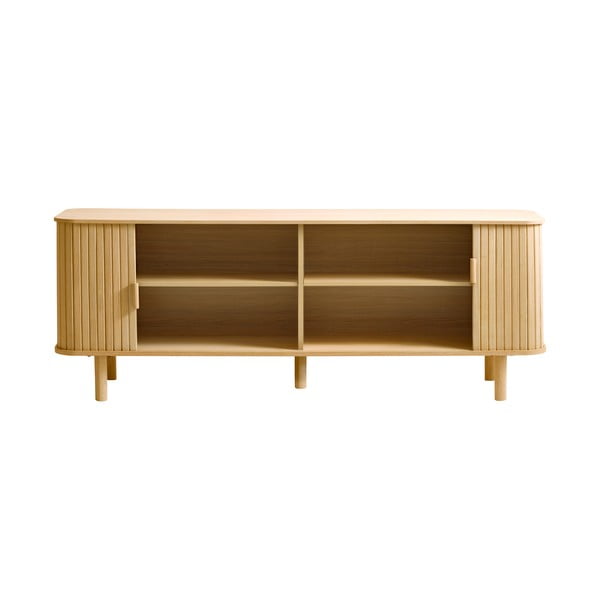 TV spintelė natūralios spalvos iš ąžuolo 160x56 cm Cavo – Unique Furniture-image-2