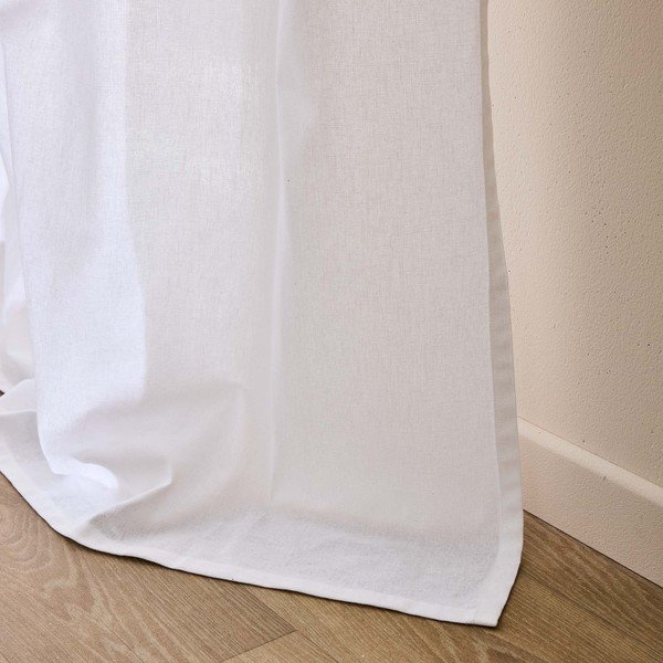 Baltos spalvos iš medvilnės mišinio užuolaida 140x240 cm Duchesse – douceur d'intérieur-image-4