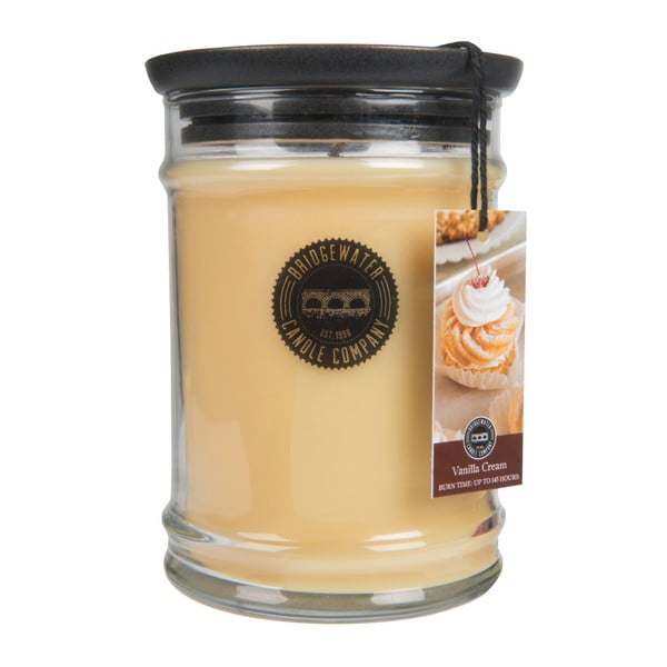 Žvakė stiklinėje dėžutėje "Bridgewater Candle Company Vanilla Cream", degimo trukmė 140-160 val.