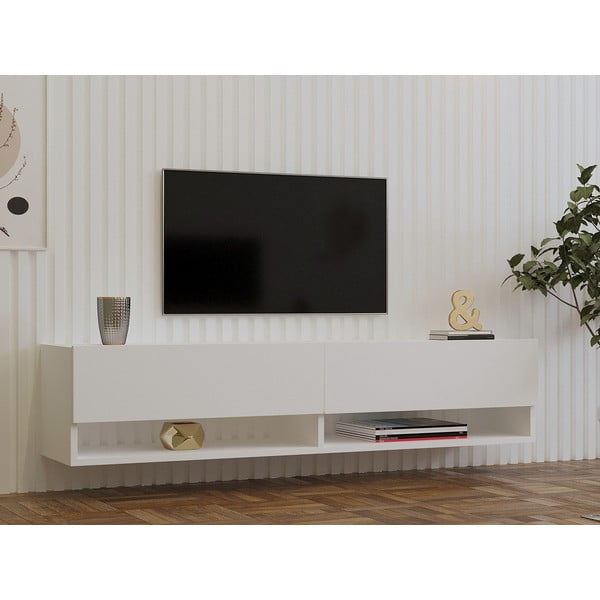 TV spintelė baltos spalvos 141x31x30 cm Arges – Kalune Design-image-1