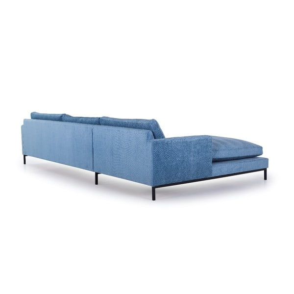 Šviesios mėlynos spalvos sofa Scandic Leken, dešinysis kampas-image-4