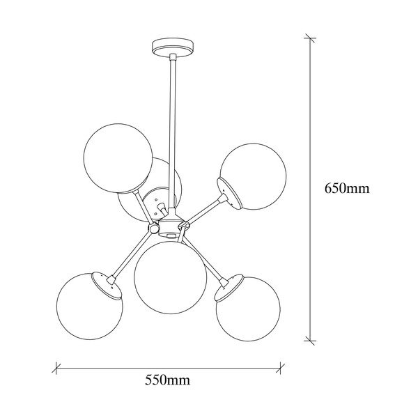 Kabantis šviestuvas baltos spalvos/auksinės spalvos ø 55 cm su stiklo gaubtu Gondol – Opviq lights-image-4