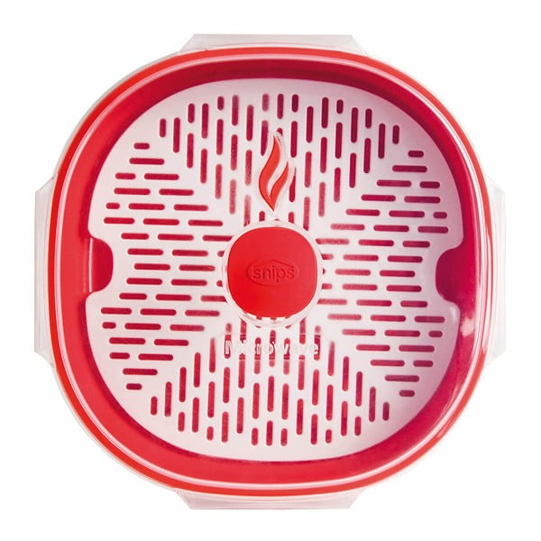 Raudonos spalvos rinkinys skirtas maistui garinti mikrobangų krosnelėje Snips Dish Steamer, 2 l-image-3