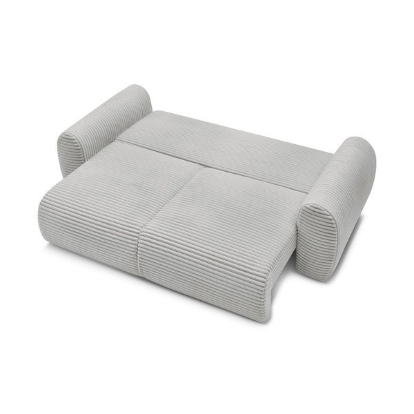 Iš kordinio velveto sulankstoma sofa šviesiai pilkos spalvos 257 cm Lucien – Bobochic Paris-image-4