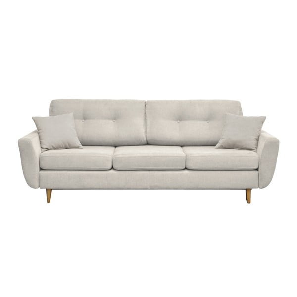 Kreminė sofa lova su šviesiomis kojomis Mazzini Sofos Rose