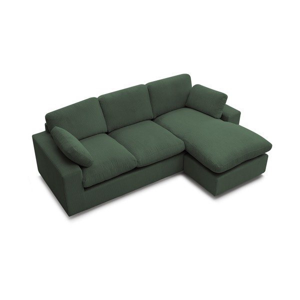 Žalios spalvos kampinė sofa iš kordinio velveto Belair – Bobochic Paris-image-3