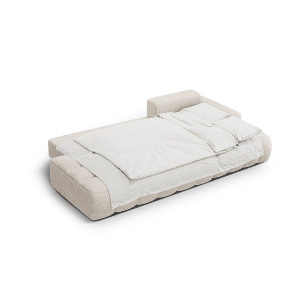 Smėlio spalvos sulankstoma/su sandėliavimo vieta kampinė sofa (su dešiniuoju kampu/su gultu) Linz – Cosmopolitan Design-image-4