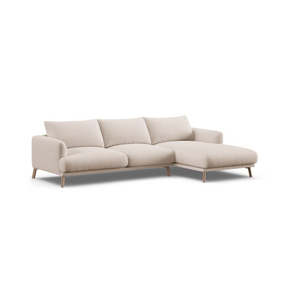 Smėlio spalvos kampinė sofa (su dešiniuoju kampu/su gultu) Naomi – Micadoni 