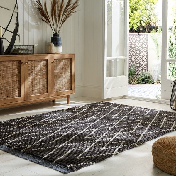 Kilimas juodos spalvos 160x230 cm Aisha – Flair Rugs-image-1