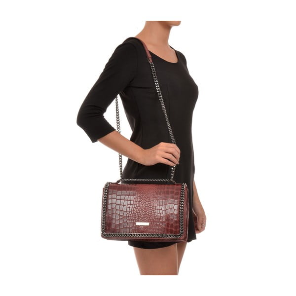 Raudona odinė rankinė Carla Ferreri Chain-image-4