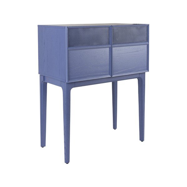 Mėlynos spalvos šoninė spintelė iš ąžuolo 80x100x45 cm June – Zuiver-image-2