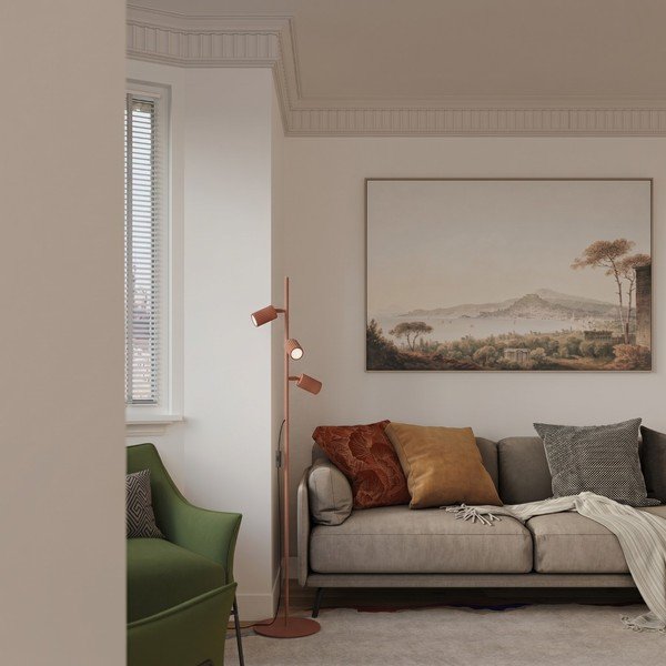 Raudonos plytų spalvos iš aliuminio pastatomas šviestuvas su sulankstoma konstrukcija (aukštis 155 cm) Gleam – Sollux-image-3