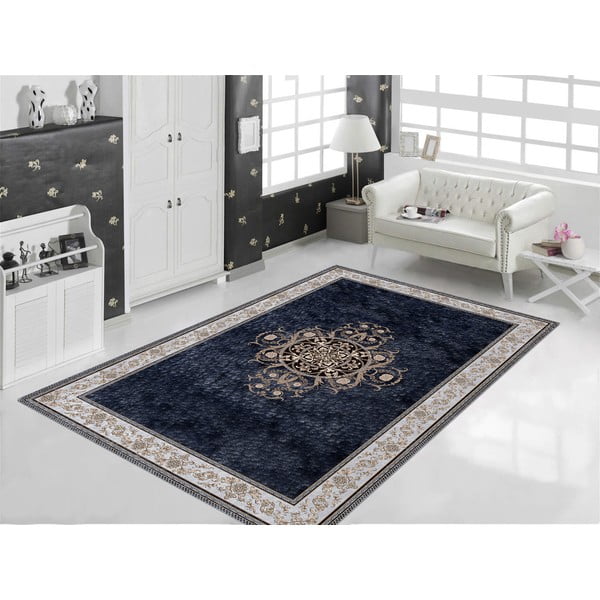 Tamsiai mėlynas kilimas Vitaus Ava, 80 x 200 cm-image-3