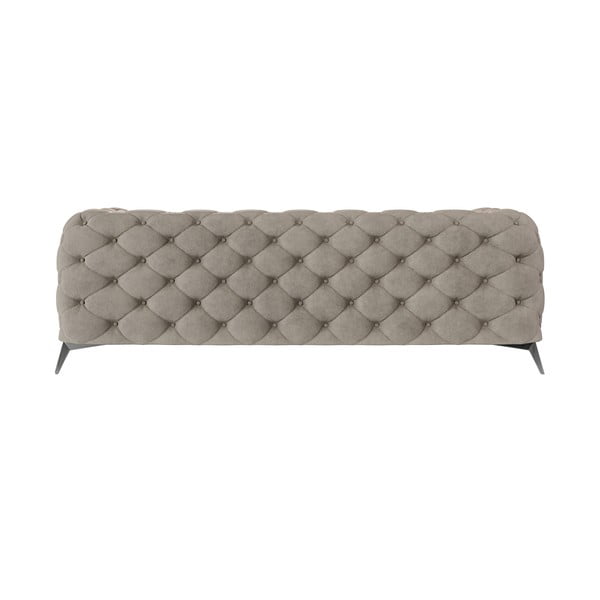 Pilkai smėlinės spalvos iš velveto sofa 225 cm Chelsea – Ropez-image-3