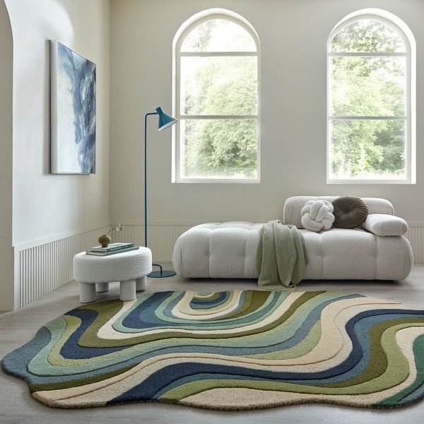 Rankų darbo žalios spalvos iš vilnos kilimas 200x290 cm Envy Wool – Flair Rugs-image-1