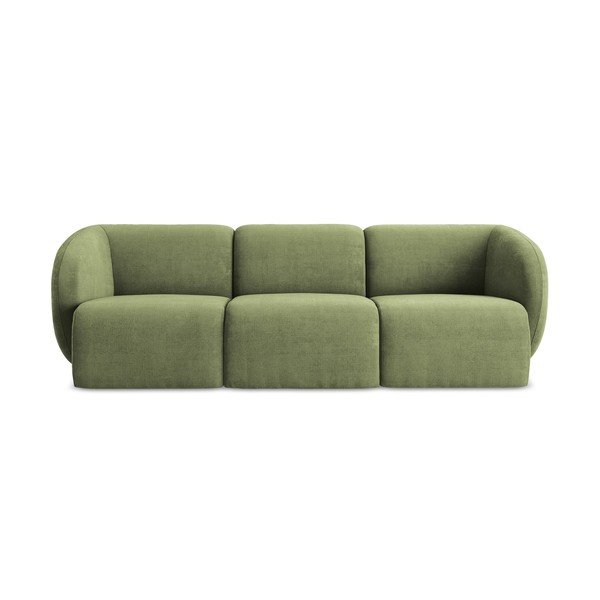 Žalios spalvos sofa iš šenilinio audinio 244 cm Lani – Makamii