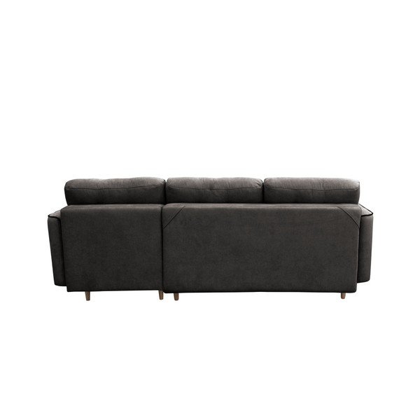Tamsiai pilka sofa-lova su šviesiomis kojomis Mazzini Sofas Ladybird, dešinysis kampas-image-1