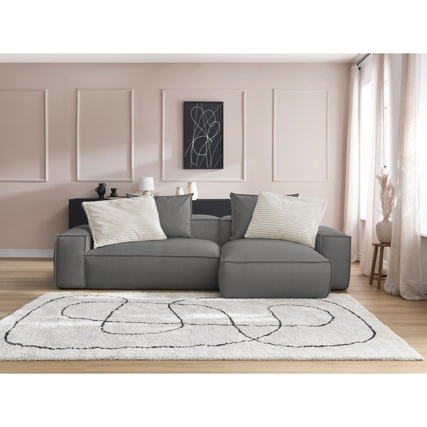 Iš dirbtinės odos kampinė sofa pilkos spalvos (kintama) Boheme – Bobochic Paris-image-1