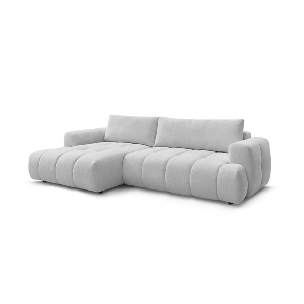 Šviesiai pilkos spalvos sulankstoma/su sandėliavimo vieta kampinė sofa (su kairiuoju kampu/su gultu) Fuji – Bobochic Paris-image-3