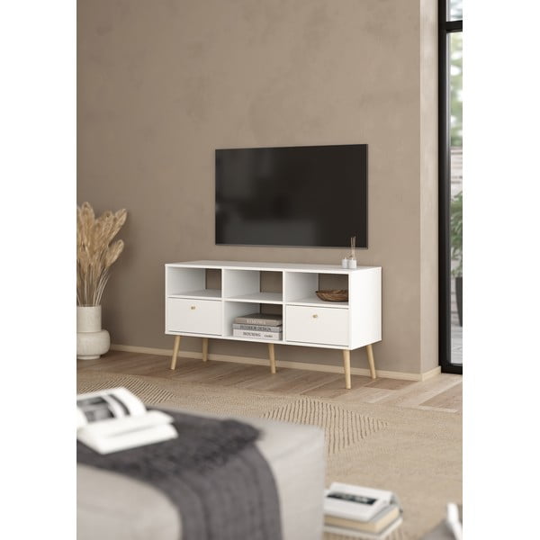 TV spintelė baltos spalvos 117x61 cm Bodo – Tvilum-image-1