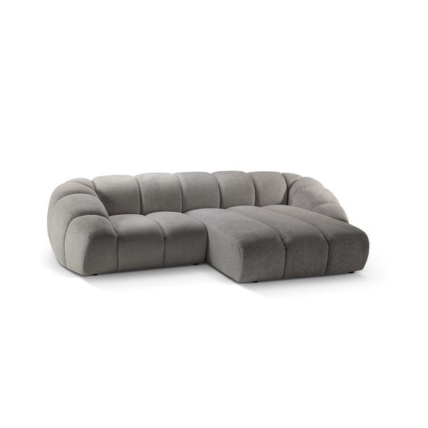 Kampinė sofa šviesiai pilkos spalvos (su dešiniuoju kampu) Diana – Micadoni -image-2