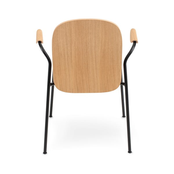 Konjako rudos spalvos/natūralios spalvos valgomojo kėdės su porankiais/galima dėti viena ant kitos 2 vnt. iš ąžuolo Book – Gazzda-image-3