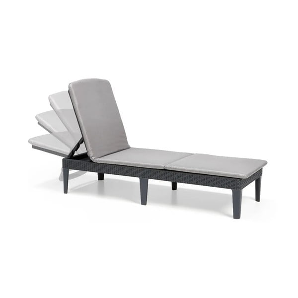 Plastikinis sodo šezlongas tamsiai pilkos spalvos Jaipur – Keter-image-2