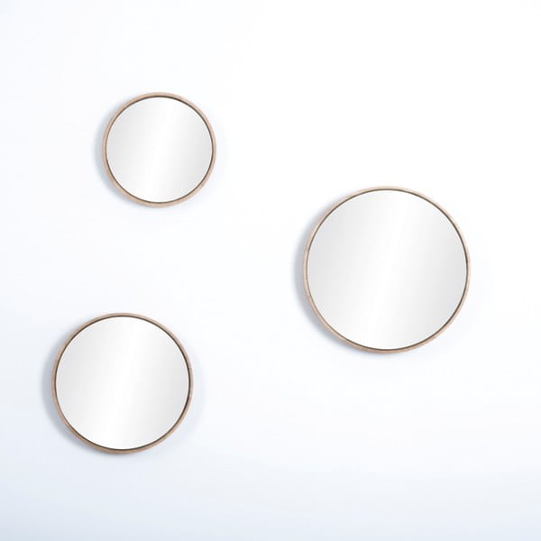 Sieninis veidrodis su ąžuolo masyvo rėmu Gazzda Look, ⌀ 22 cm-image-2