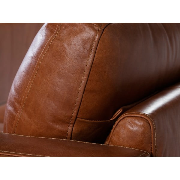 Trivietė odinė sofa Ángel Cerdá Cognac-image-2