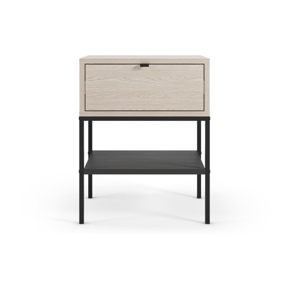 Šviesios natūralios spalvos matinis naktinis staliukas su lentynomis Sali – Marckeric-image-2