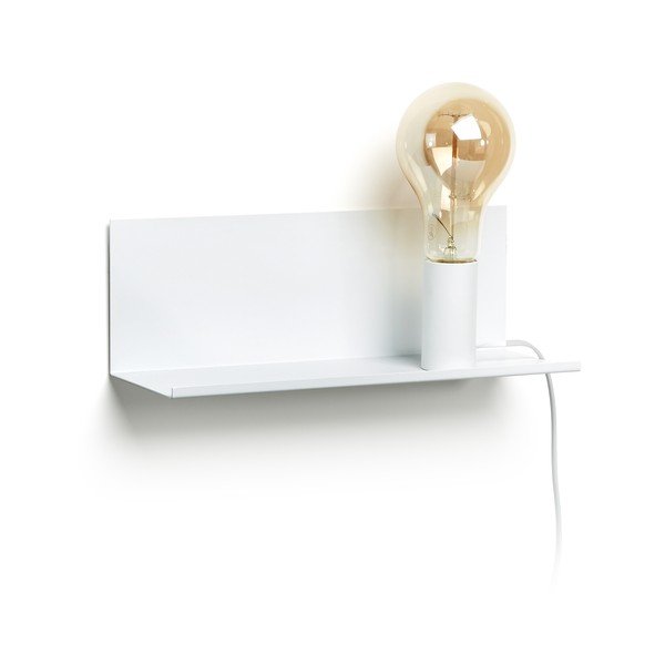 Baltas sieninis šviestuvas su lentyna Hannah - Kave Home