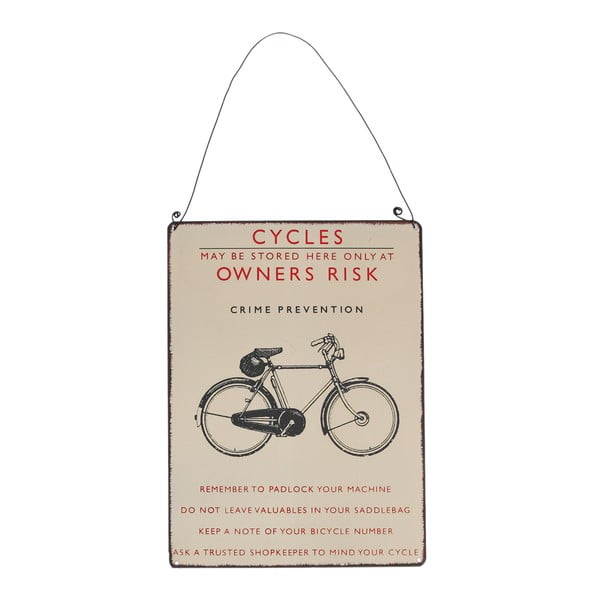 Iš metalo ženklas 17x23 cm Retro Bicycle – Rex London