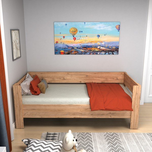 Viengulė lova natūralios spalvos 90x190 cm Malina – Kalune Design-image-1