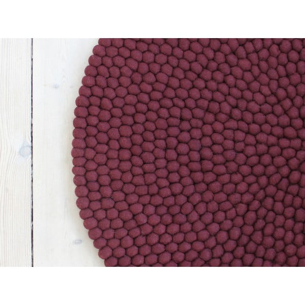 Tamsiai vyšninis vilnos kilimas Wooldot Ball Rugs, ⌀ 140 cm