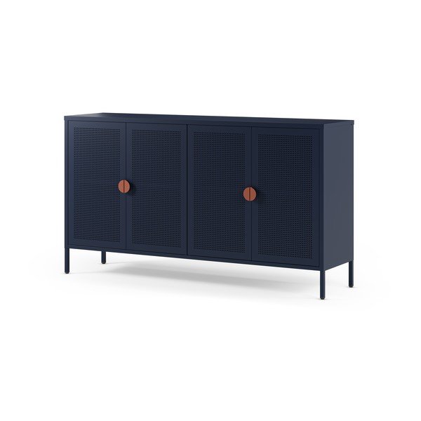 Tamsiai mėlynos spalvos iš metalo spintelė 160x90x40 cm Sayla – Marckeric-image-1