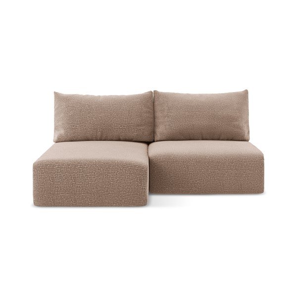 Šviesiai rudos spalvos sulankstoma/su sandėliavimo vieta kampinė sofa (su kairiuoju kampu) Kalena – Makamii
