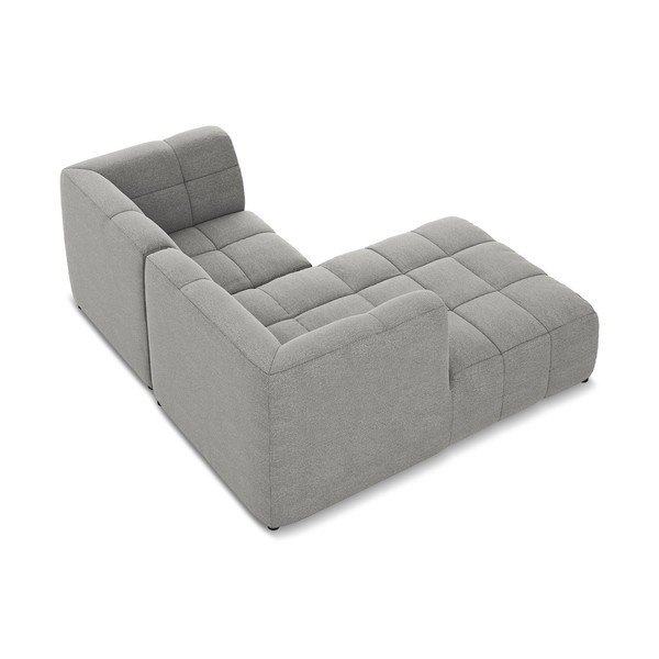 Pilkos spalvos kampinė sofa iš boucle (su kairiuoju kampu/su gultu) Aloha – Makamii-image-4