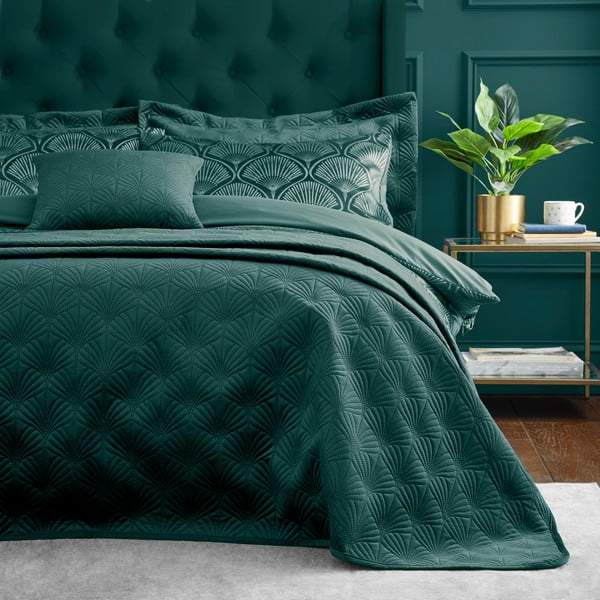 Dygsniuota lovatiesė žalios spalvos 220x230 cm Art Deco Pearl – Catherine Lansfield